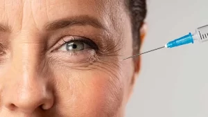 kırışıklık tedavisi uygulanan kadın