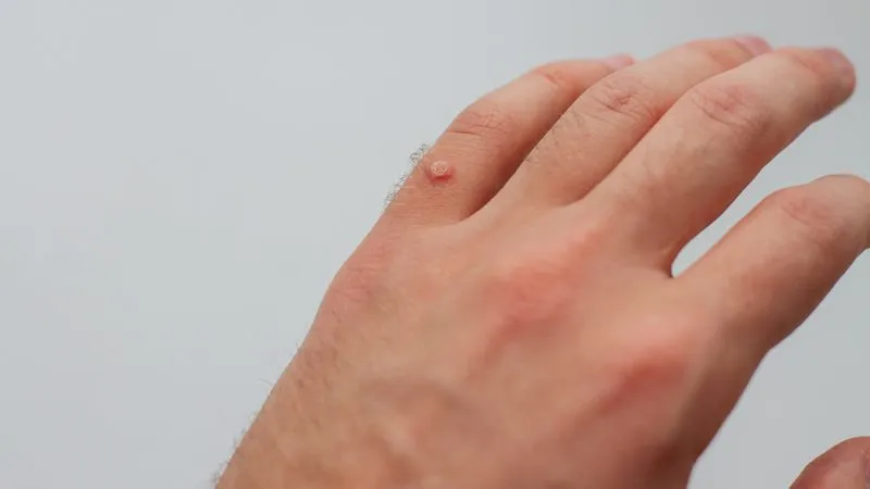 elinde siğil çıkmış hasta