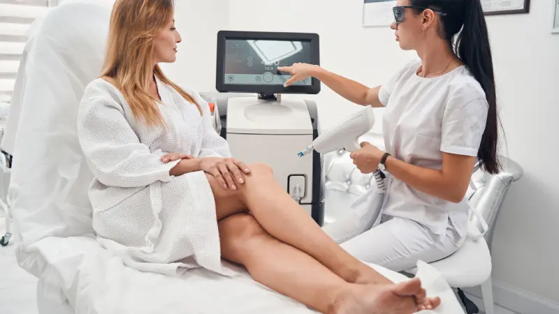 Altın İğne ile Cilt Gençleştirme yapılan kadın